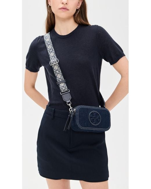 Tory Burch Blue Miller Denim Mini Crossbody Bag