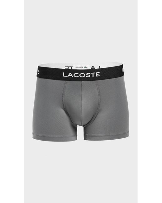 Lacoste Black Microfiber Trunks 3 Pack for men