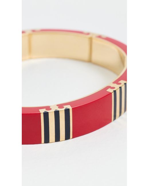 Tory Burch Red T Stripe Bangle