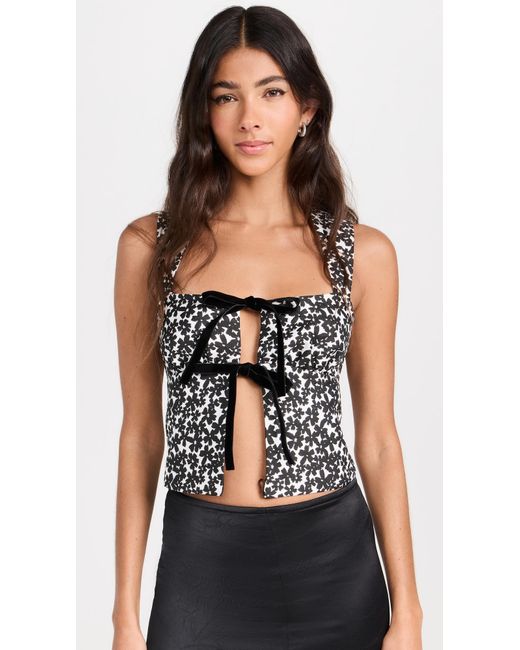 Reformation Black Azalea Top