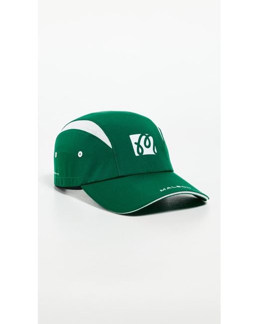 Malbon Green Performance Mesh Panel Bungee Cap for men