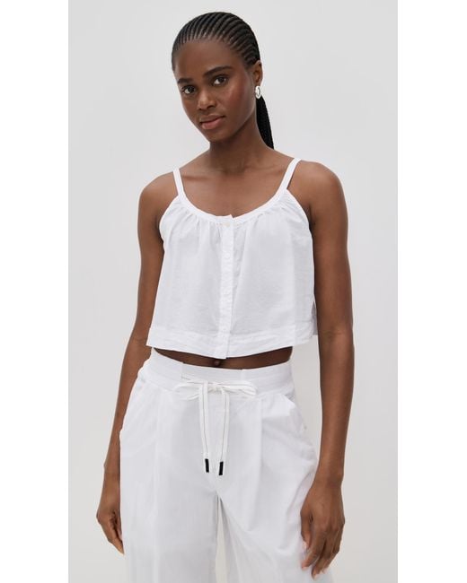 Stateside White Voile Cropped Button Cami
