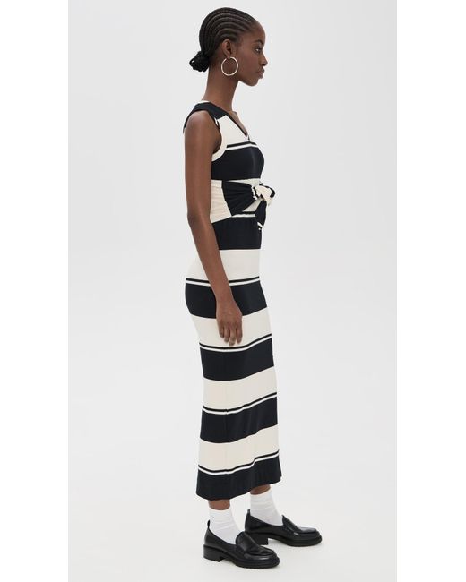 MSGM Black Striped Long Dress