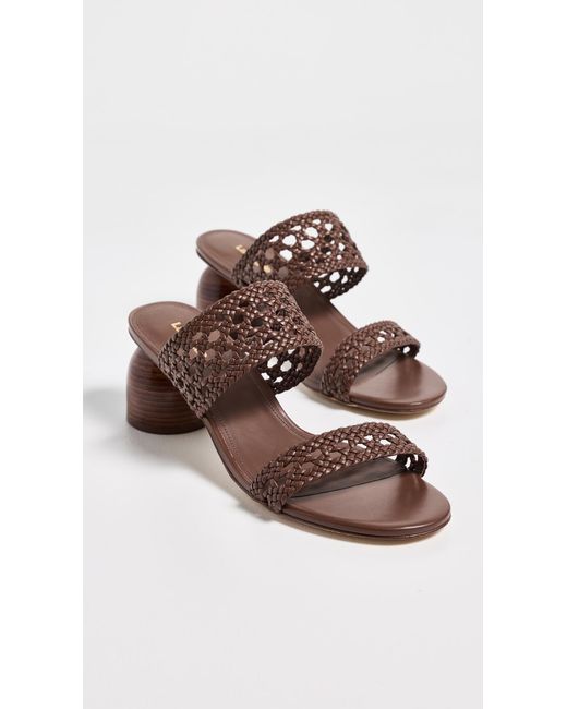 Larroude Brown Dew Drop Macrame Sandals