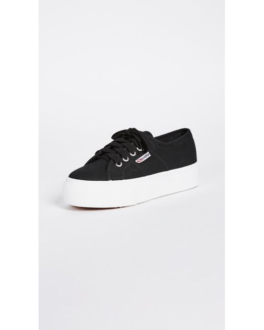 superga platform sneaker black