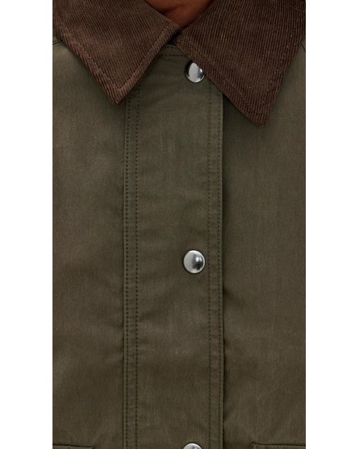 Madewell Brown Waxed Zip-Front Barn Jacket