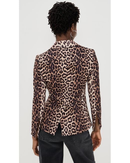 Alice + Olivia Black Macey Fitted Notch Collar Blazer