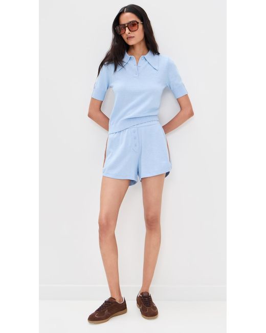 Le Bos Blue Short Sleeve Polo