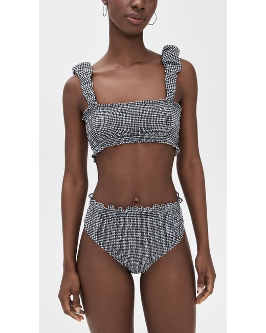 Sea Black Neci Gingham Bikini Top