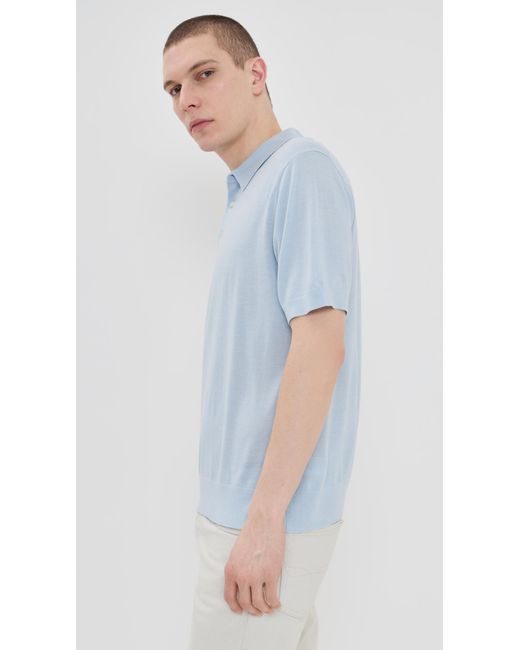 Vince Blue Short Sleeve Polo for men
