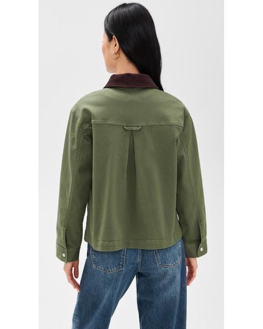 ALIGNE Green Madi Contrast Collar Jacket