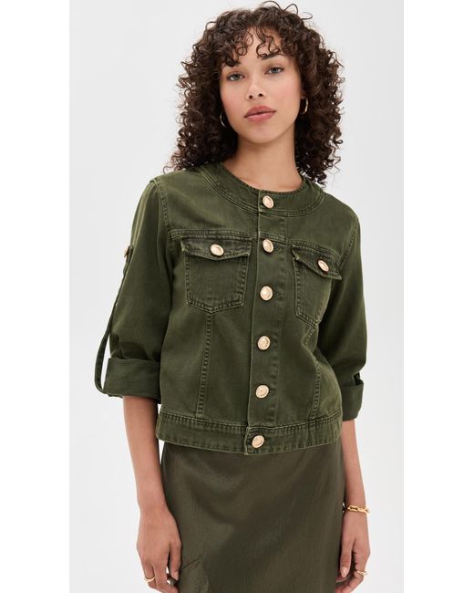 L'Agence Green Anouk Collarless Jacket