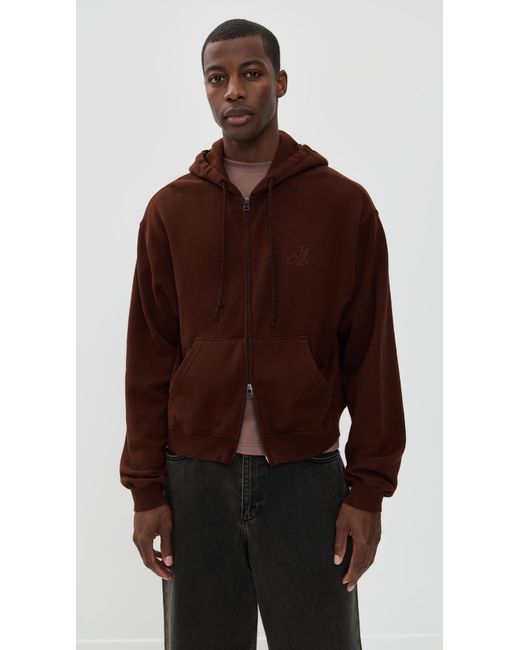 The Elder Statesman Brown Daily Zip Hoodie