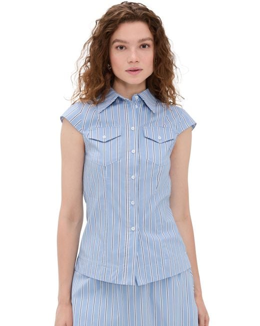 ALIGNE Blue Leyton Stripe Top