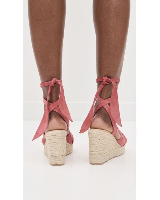 Manebí Pink Wedge Knotted Espadrilles