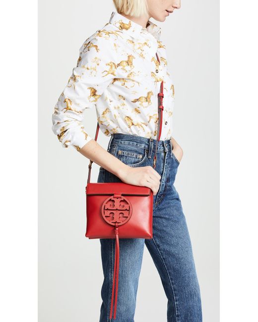 Tory Burch Miller Crossbody Bag in Red | Lyst