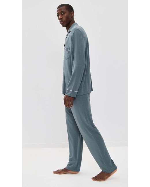 Eberjey Blue William Long Pajama Set for men