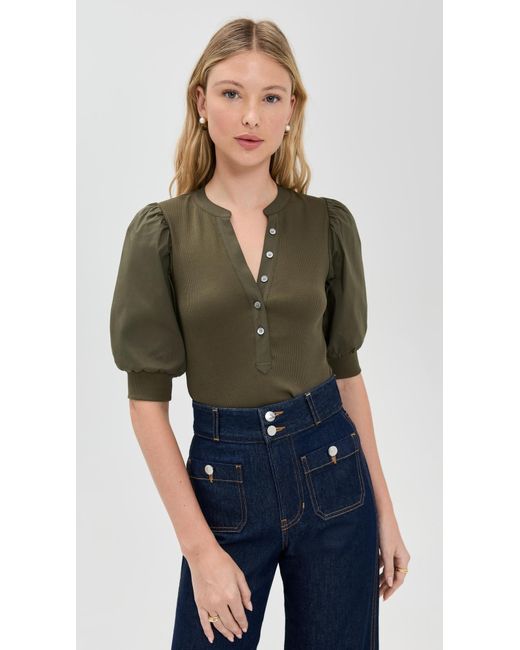 Veronica Beard Green Coralee Top