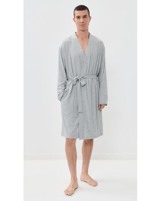 Tommy John Gray Waffle Robe for men