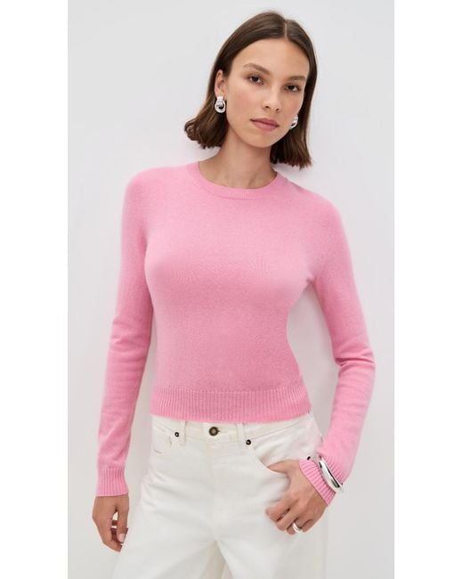 Reformation Pink Lian Cashmere Crew Sweater
