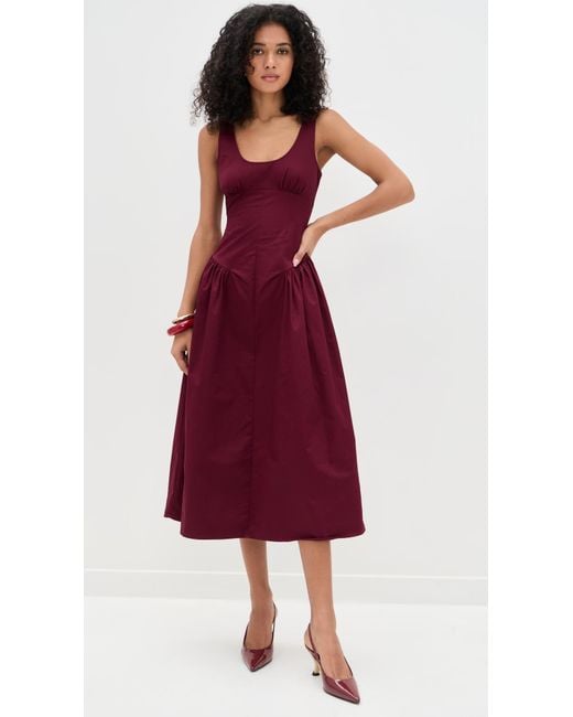 lioness burgundy dress LIONESS FASHION Women's Elegant Vintage V-Neck Belted Lace Burgundy Red Dress Pink / M