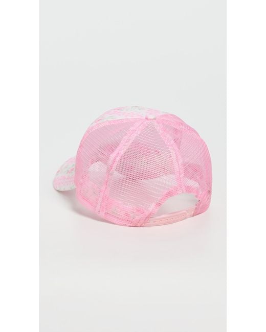 LoveShackFancy Pink Joni Trucker Hat