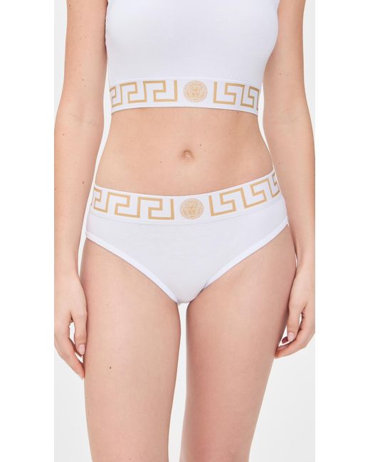 Versace White Logo Jersey Underwear