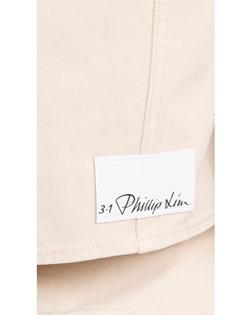 3.1 Phillip Lim Natural Denim Cropped Shirt Jacket With Shoulder Pads