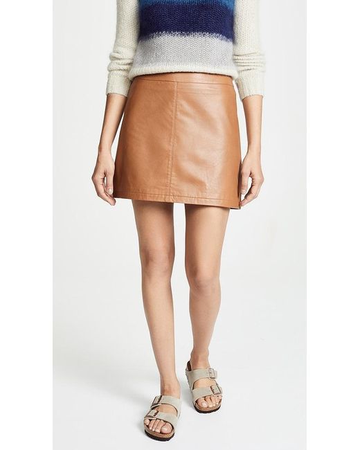 Cupcakes And Cashmere Marrie Leather A line Skirt in Black Lyst
