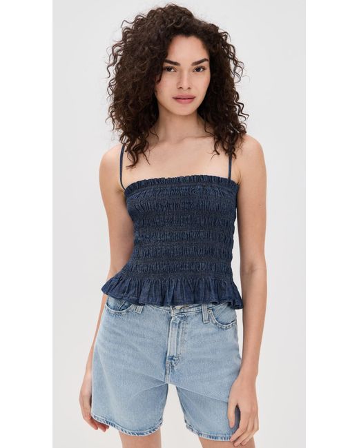 Madewell Blue Denim Smocked Cami