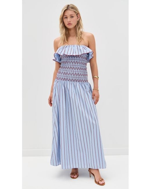 Line & Dot Blue Getty Dress
