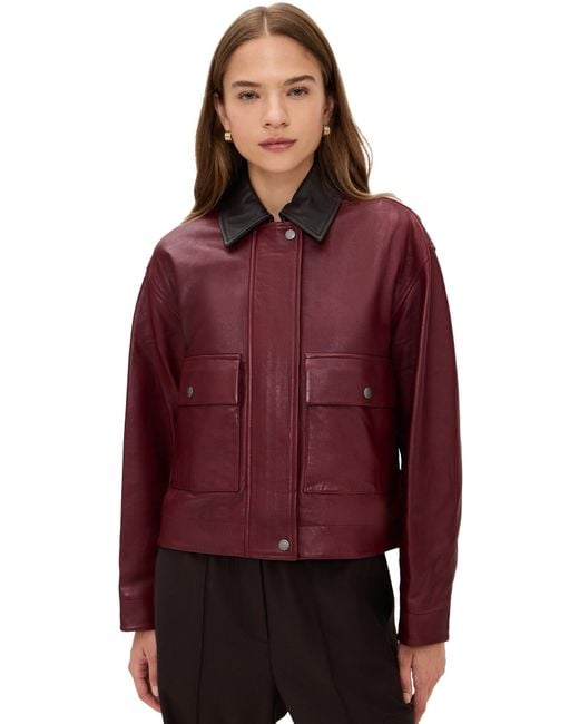 Rag & Bone Red Nonie Leather Jacket