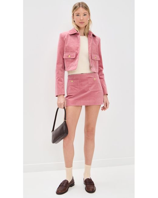LoveShackFancy Pink Aylin Corduroy Jacket
