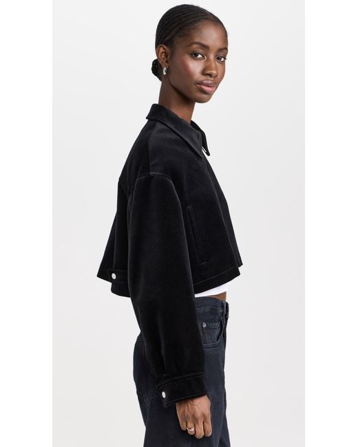 Theory Black Aline Zip Velvet Jacket