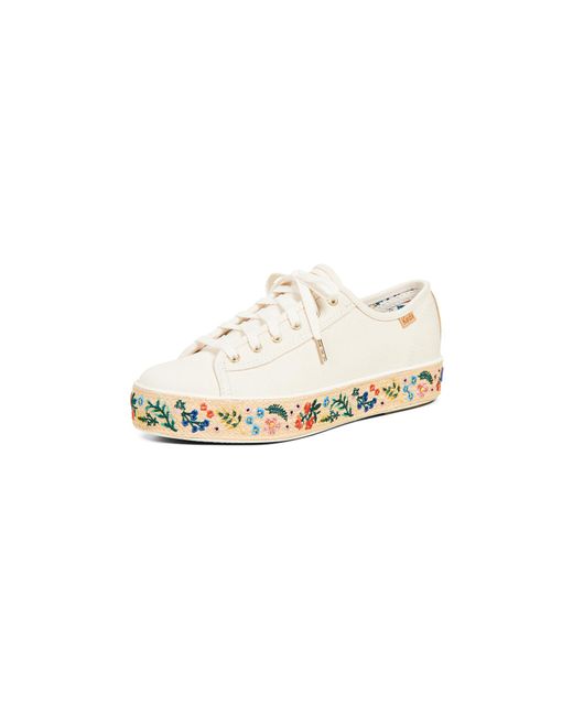 Lyst - Keds X Rifle Paper Co Triple Kick Espadrille Sneakers in Natural