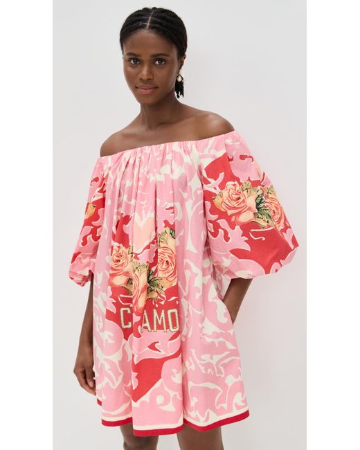 Camilla Pink Off Shoulder Puff Dress