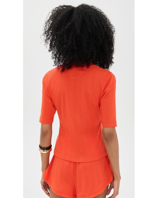 Le Bos Red Ada Pointelle Tee