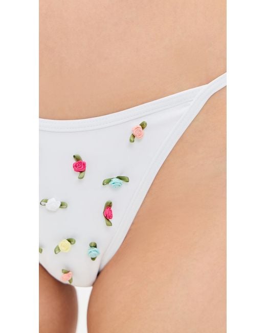 LSPACE White Levy Bitsy Bikini Bottoms