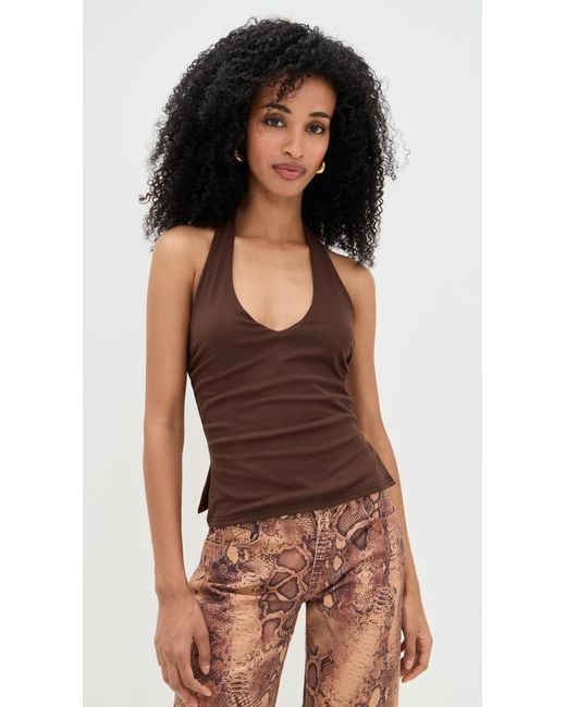 Runaway the Label Black Andie V-Neck Halter Top