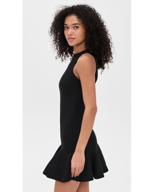 Fleur du Mal Black Dropped Waist Knit Corset Dress