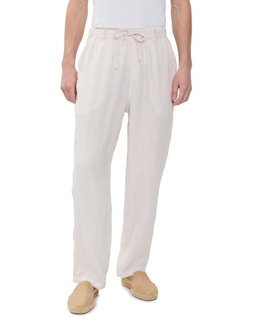 Bather White Pearl Linen Leisure Pants for men