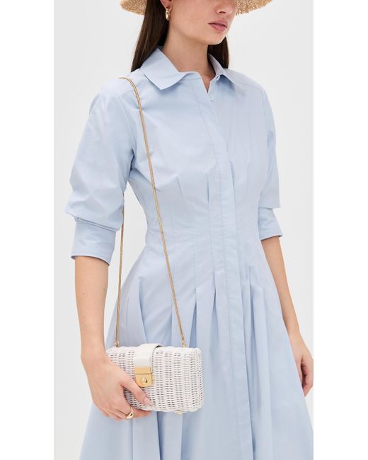 Veronica Beard White Lock Box Clutch