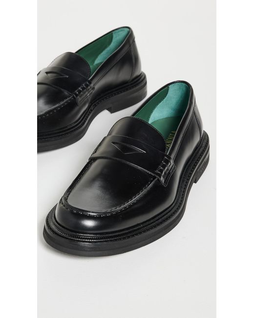 VINNY'S Black Vinnee Penny Loafers for men