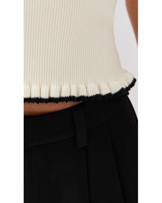 Le Bos White Ribbed Tank