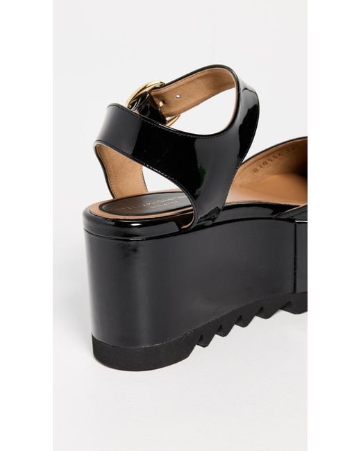 Stella McCartney Black Elyse Patent Alter Mat Platform Sandals
