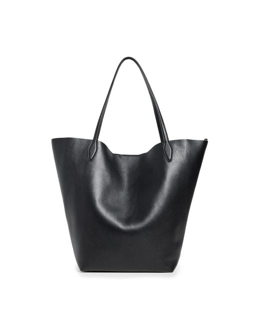 Madewell Black Oversized Soft Grain Shopper Tote