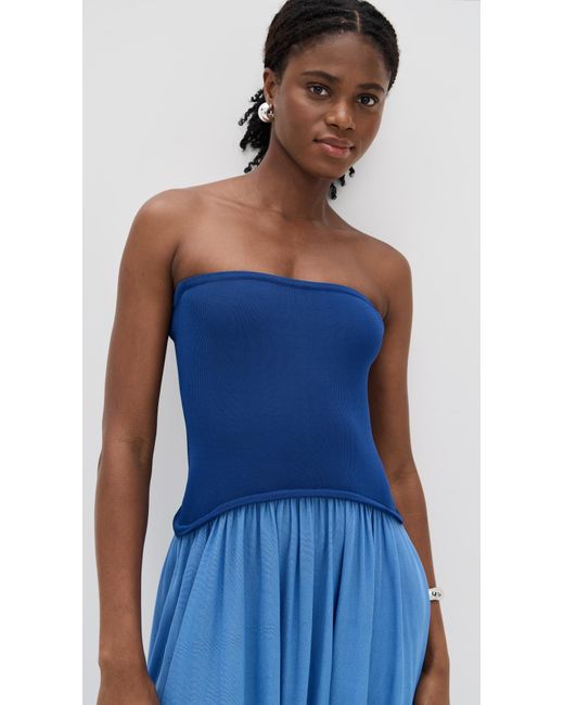 Solid & Striped Strapless Soglio Dress in Blue | Lyst