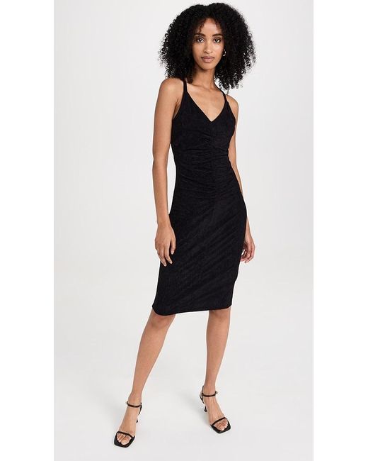James Perse Velvet Ruched Dress in Black Lyst