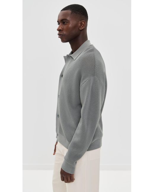 FRAME Black Open Knit Cardigan for men