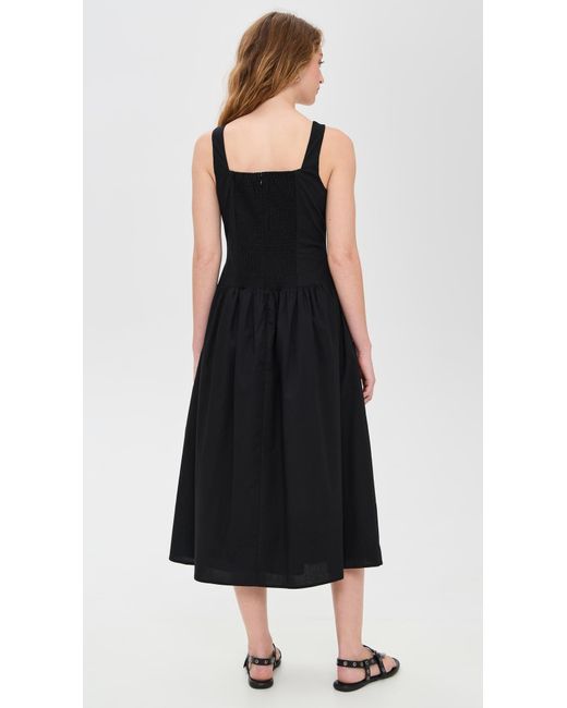 Wayf Black Button Up Midi Dress